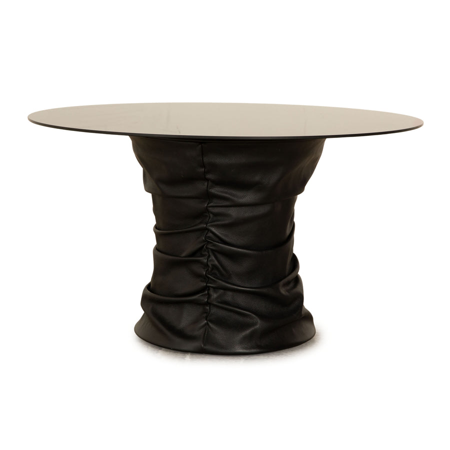 Walter Knoll Bellows Stool Leather Coffee Table Black manual function