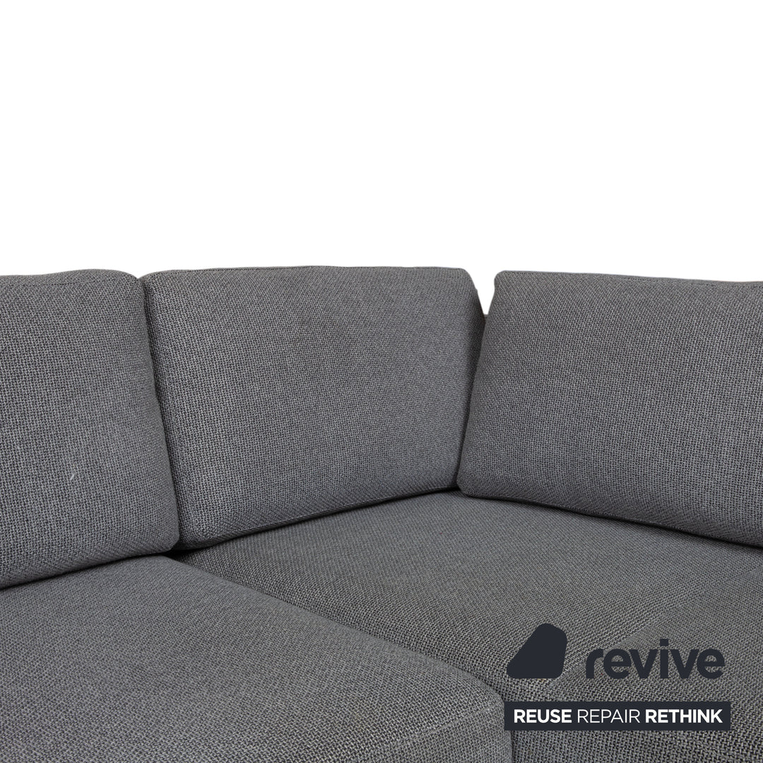 Walter Knoll Big Blue canapé d'angle en tissu gris avec fonction manuelle