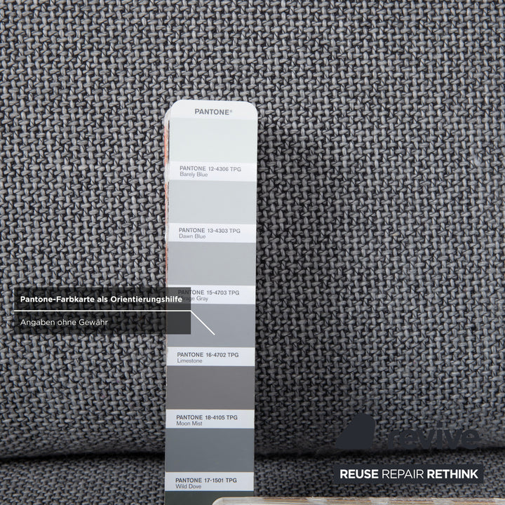 Walter Knoll Big Blue canapé d'angle en tissu gris avec fonction manuelle