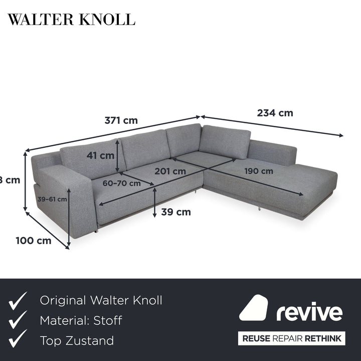 Walter Knoll Big Blue Stoff Ecksofa Grau manuelle Funktion Sofa Couch