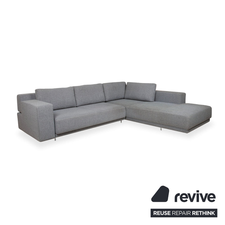 Walter Knoll Big Blue canapé d'angle en tissu gris avec fonction manuelle