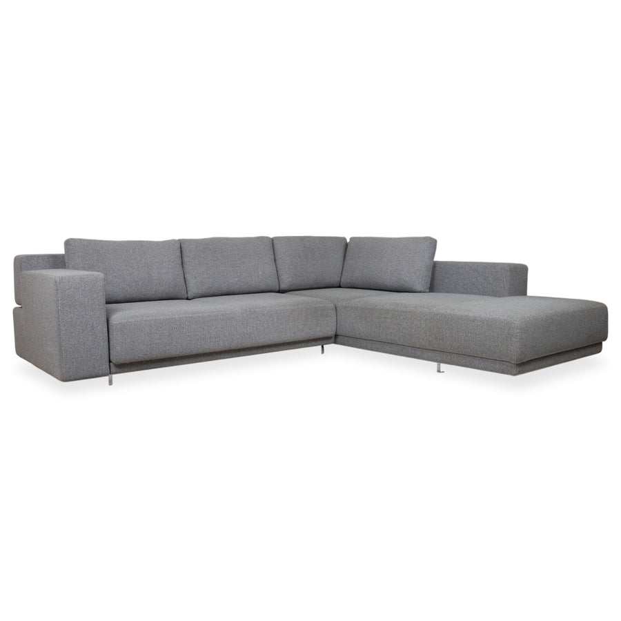 Walter Knoll Big Blue canapé d'angle en tissu gris avec fonction manuelle