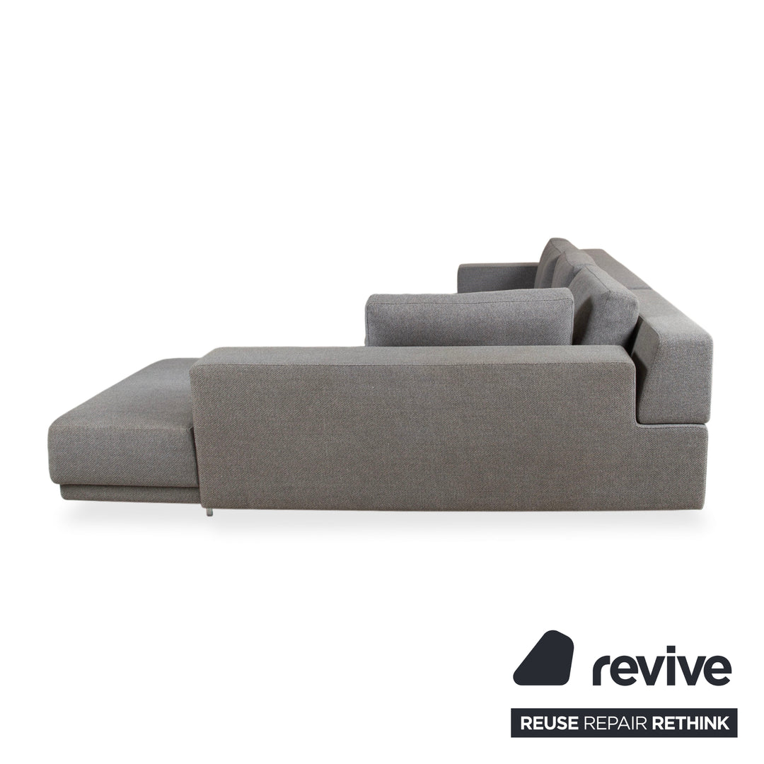 Walter Knoll Big Blue canapé d'angle en tissu gris avec fonction manuelle