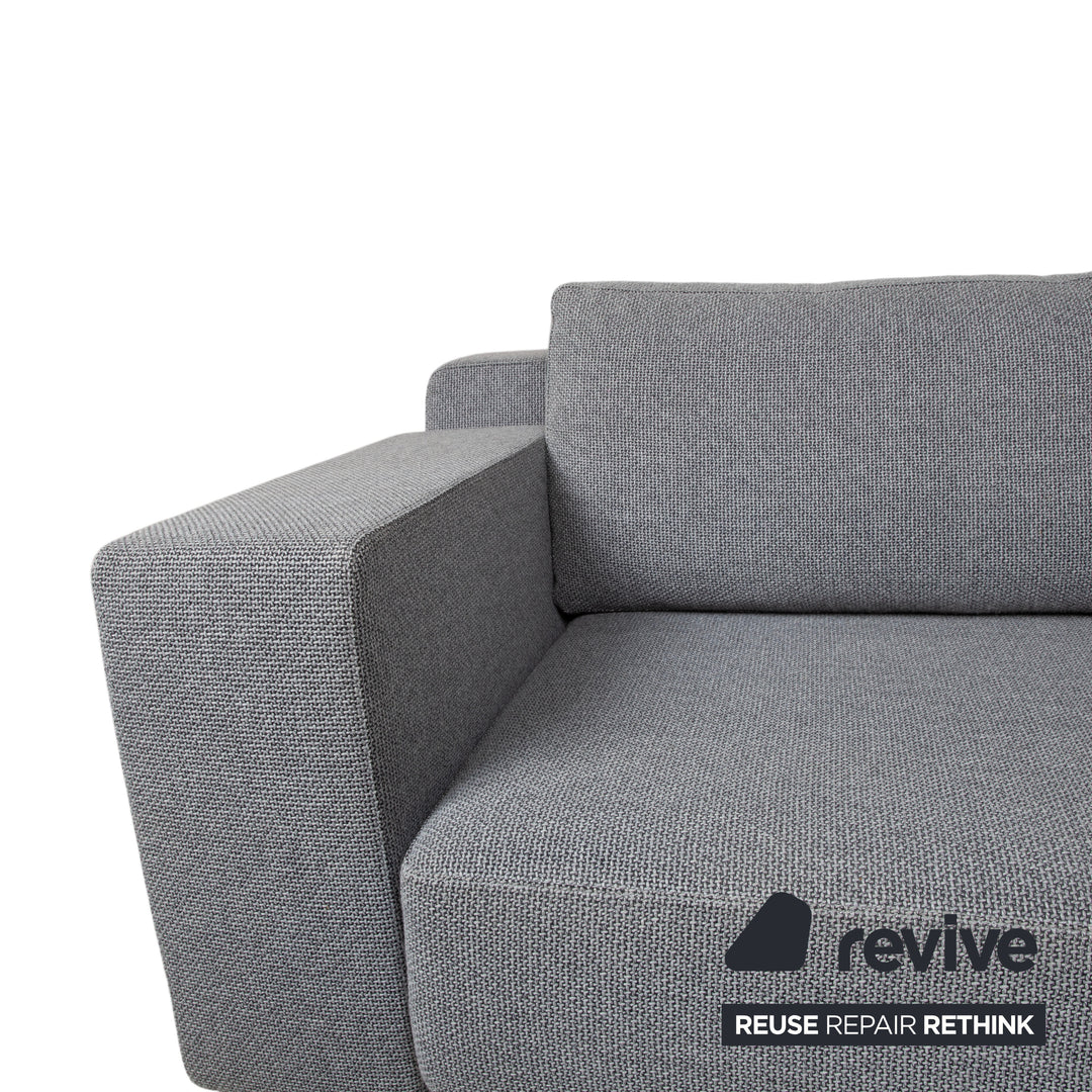Walter Knoll Big Blue canapé d'angle en tissu gris avec fonction manuelle