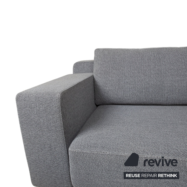 Walter Knoll Big Blue canapé d'angle en tissu gris avec fonction manuelle