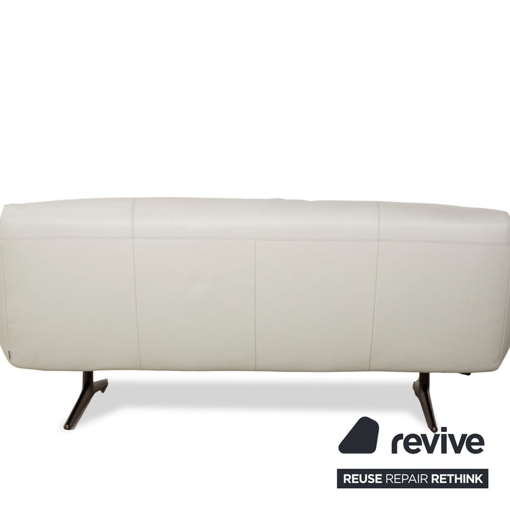Walter Knoll Bundle Leather Three-Seater Light Grey Sofa Couch
