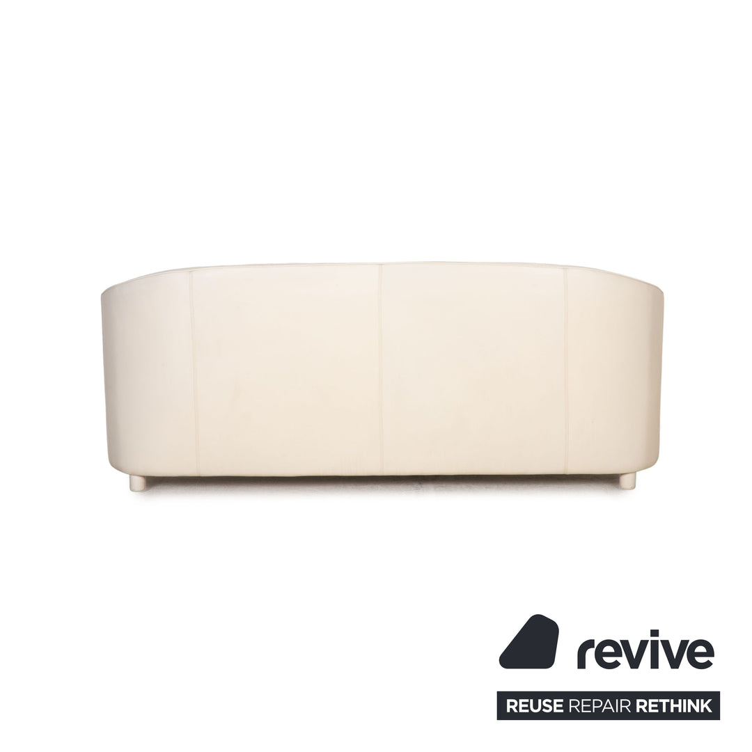 Walter Knoll Club Grande Leder Sofa Garnitur Weiß Dreisitzer Sessel