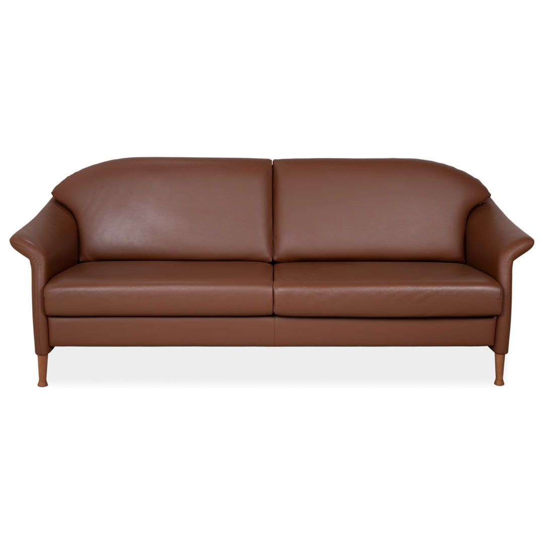 Canapé trois places en cuir Walter Knoll, marron