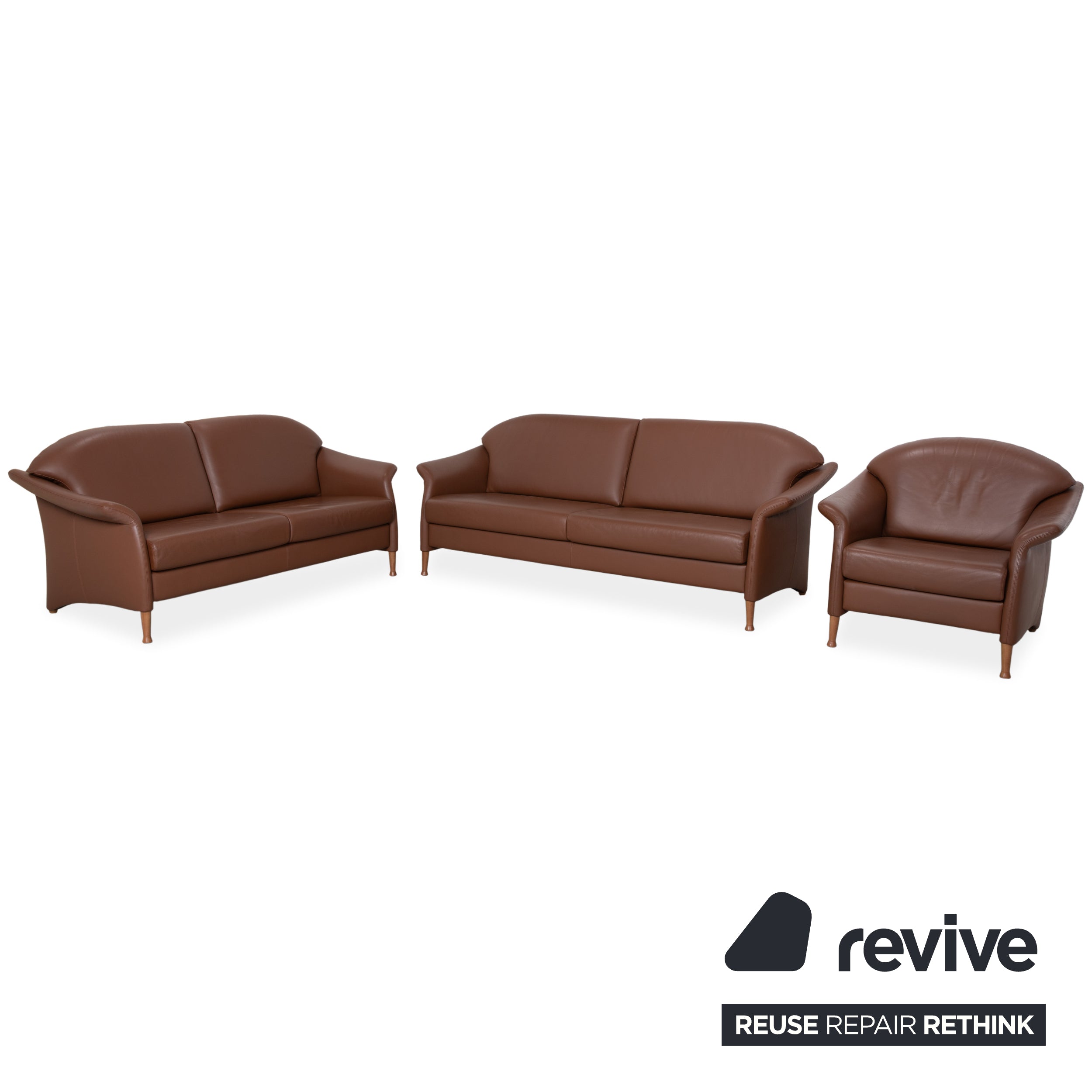 Walter Knoll Three-Seater Leather Sofa Brown