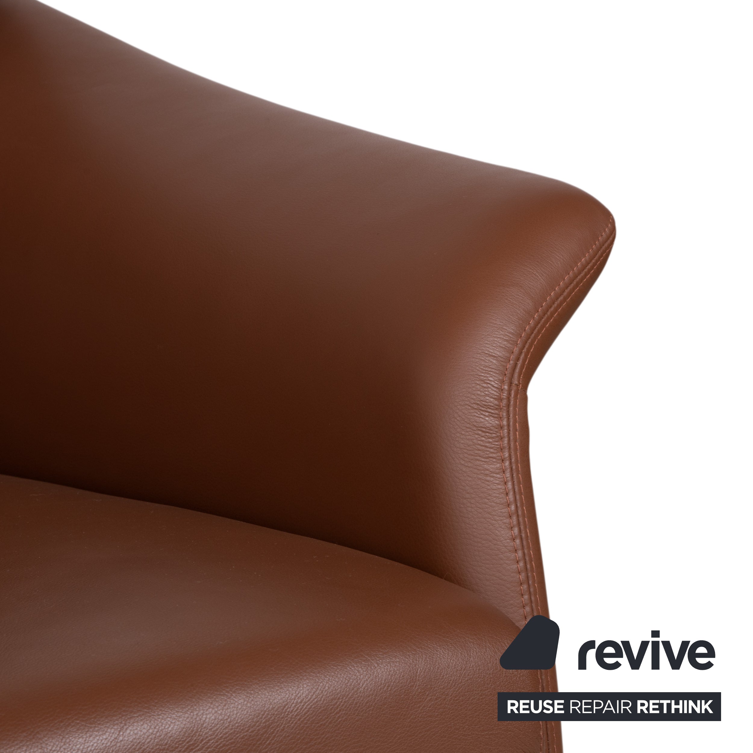 Walter Knoll Three-Seater Leather Sofa Brown