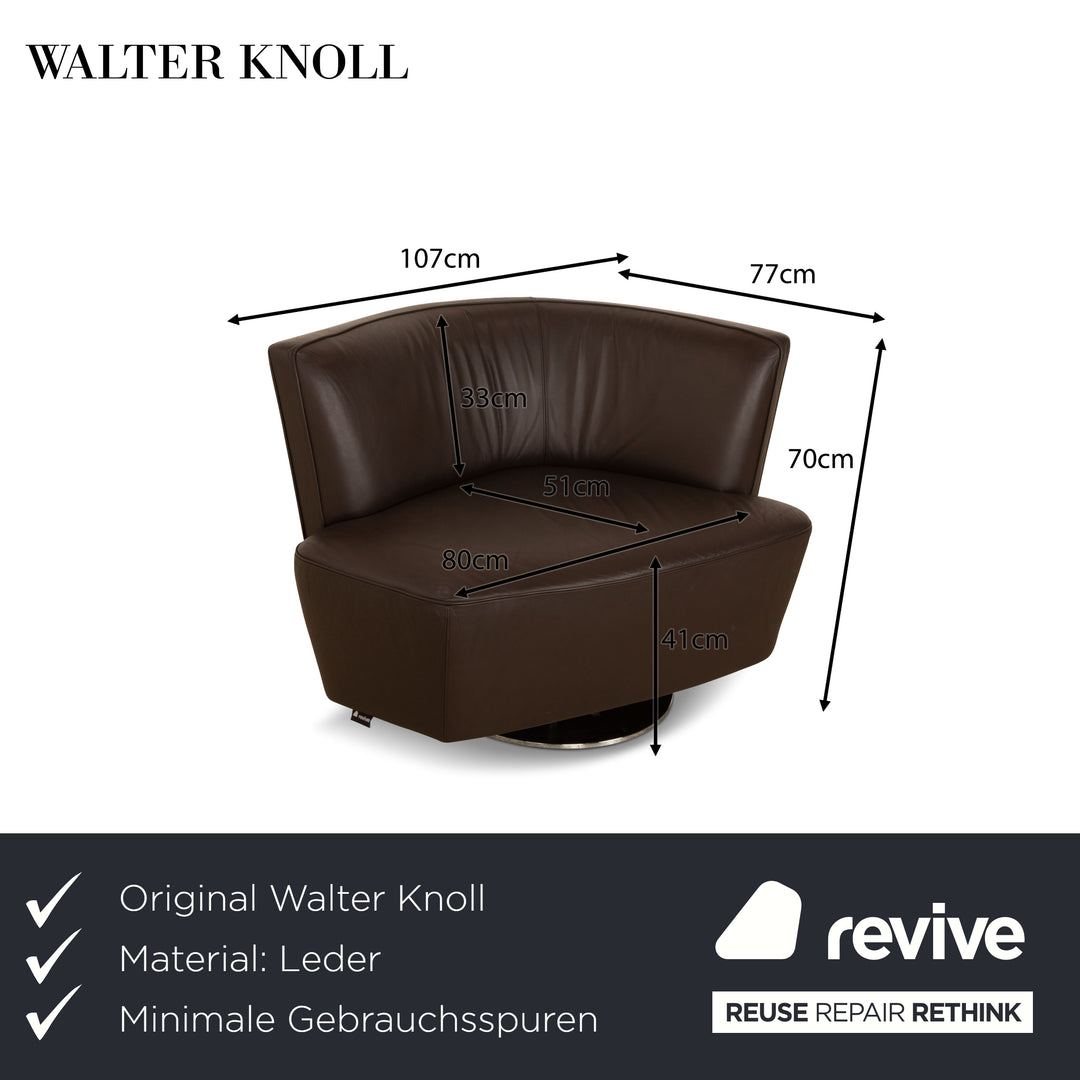 Walter Knoll Drift Leather Armchair Brown Manual Function
