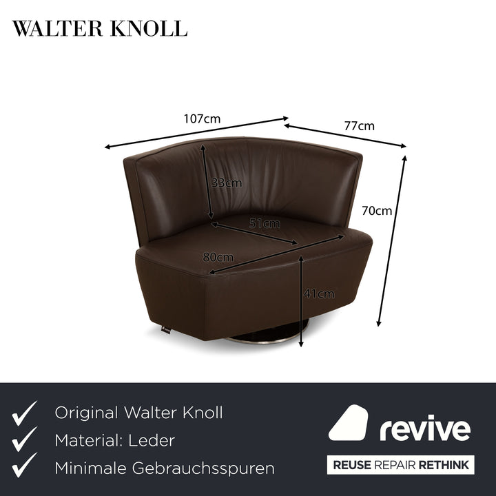 Walter Knoll Drift Leather Armchair Brown Manual Function