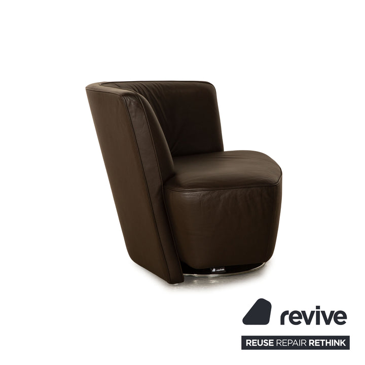 Walter Knoll Drift Leder Sessel Garnitur Braun manuelle Funktion