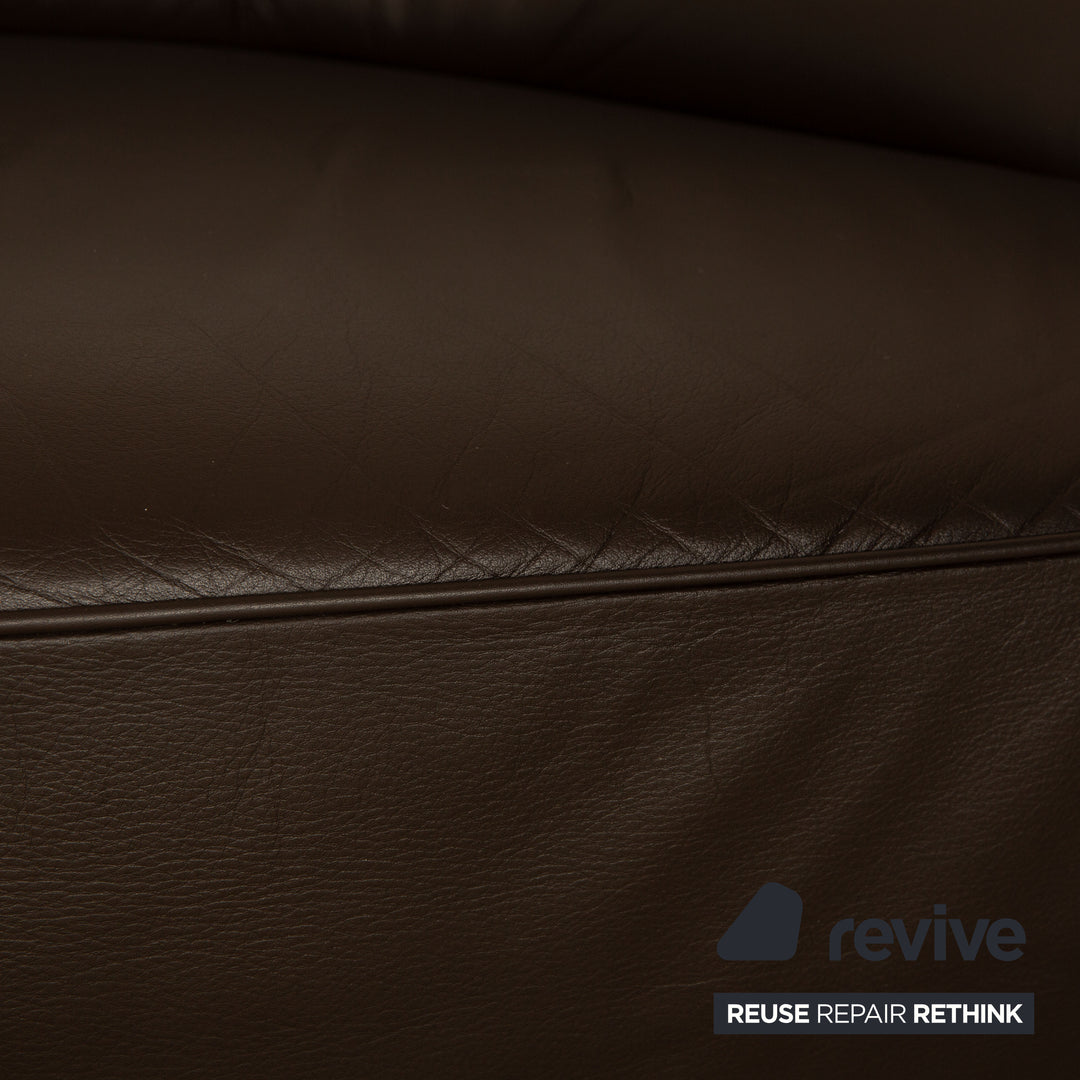 Walter Knoll Drift leather armchair set brown manual function