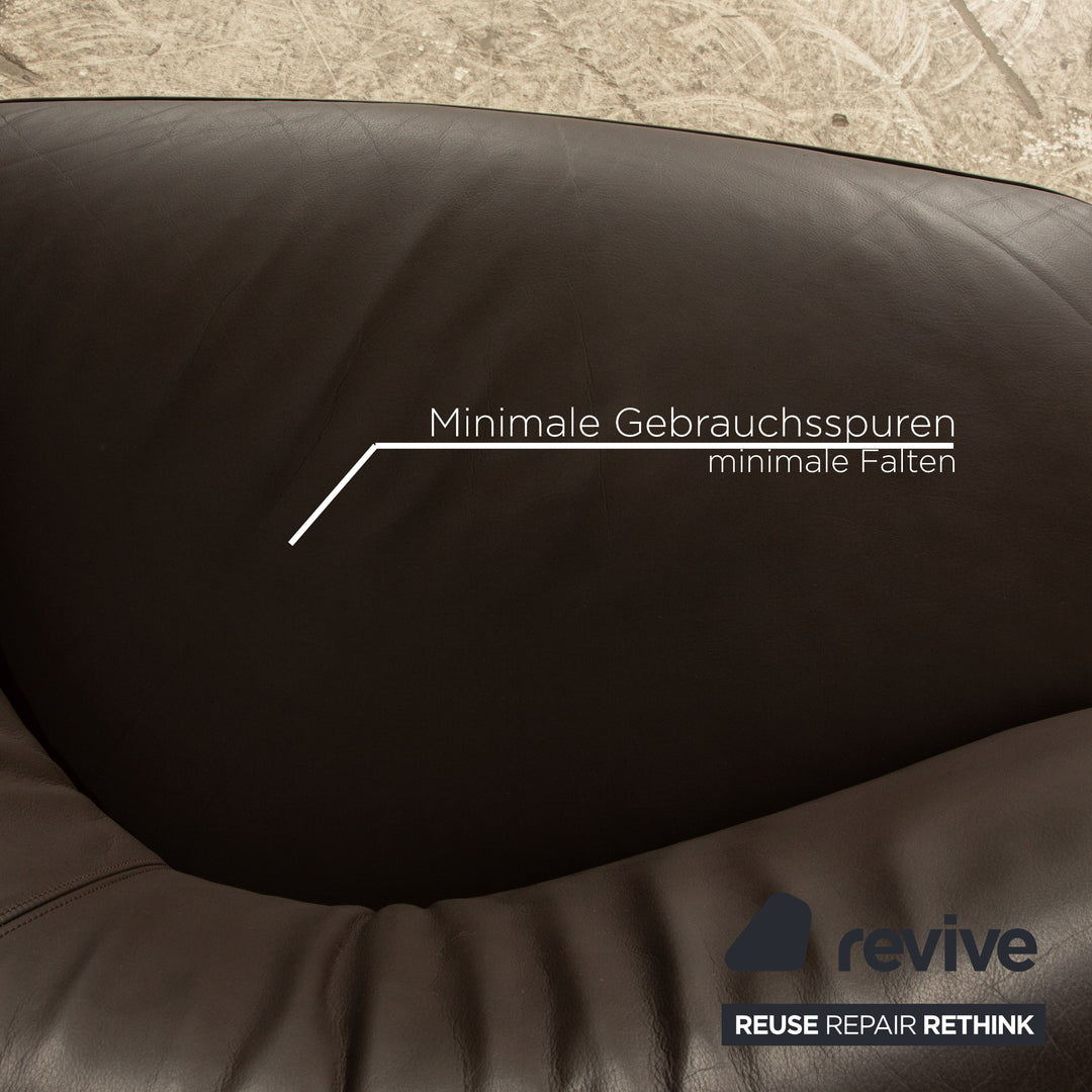 Walter Knoll Drift leather armchair set brown manual function