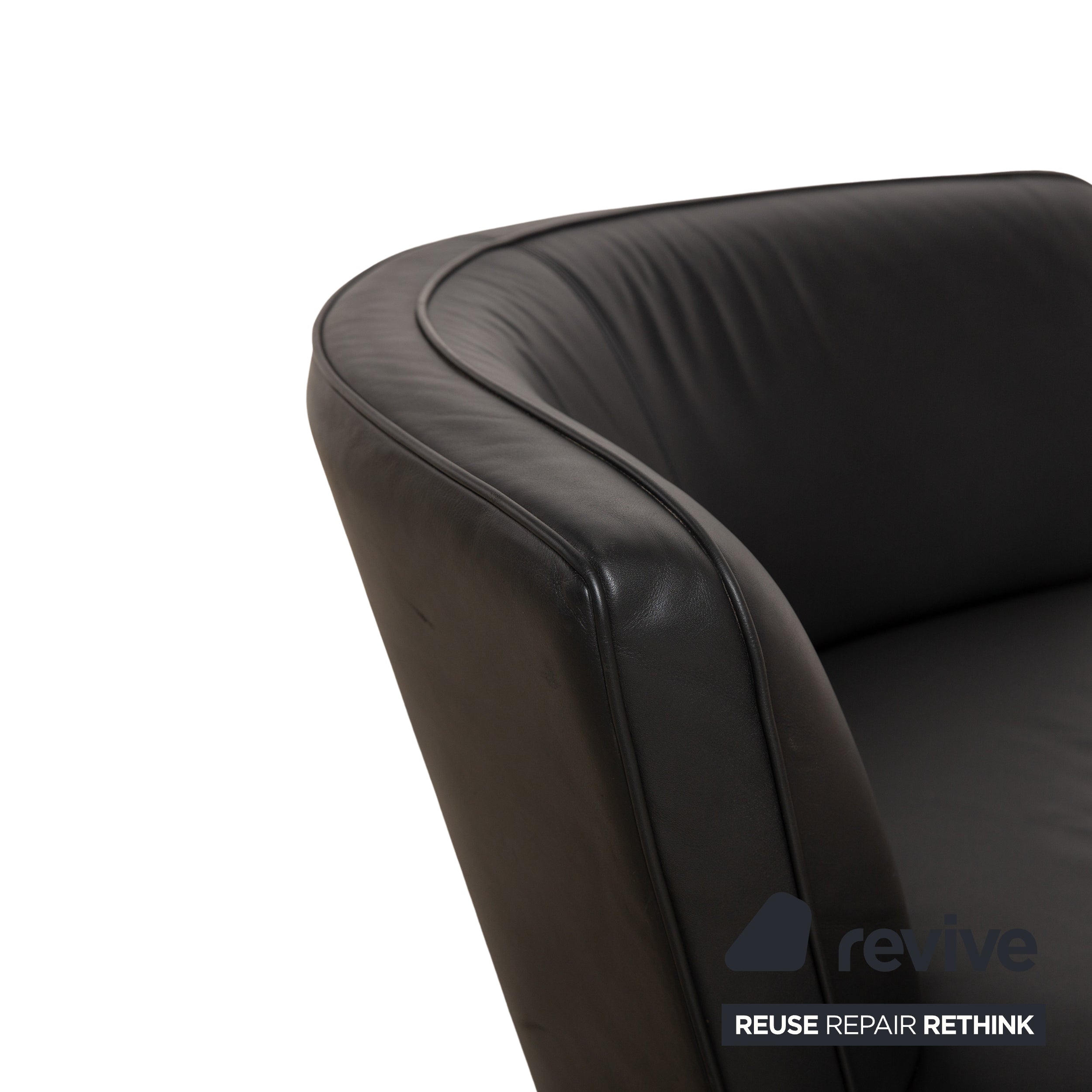 Walter Knoll Drift leather armchair set black manual swivel function 2x armchairs