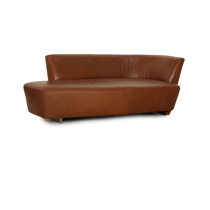 Walter Knoll Drift Leather Two Seater Brown Sofa Couch