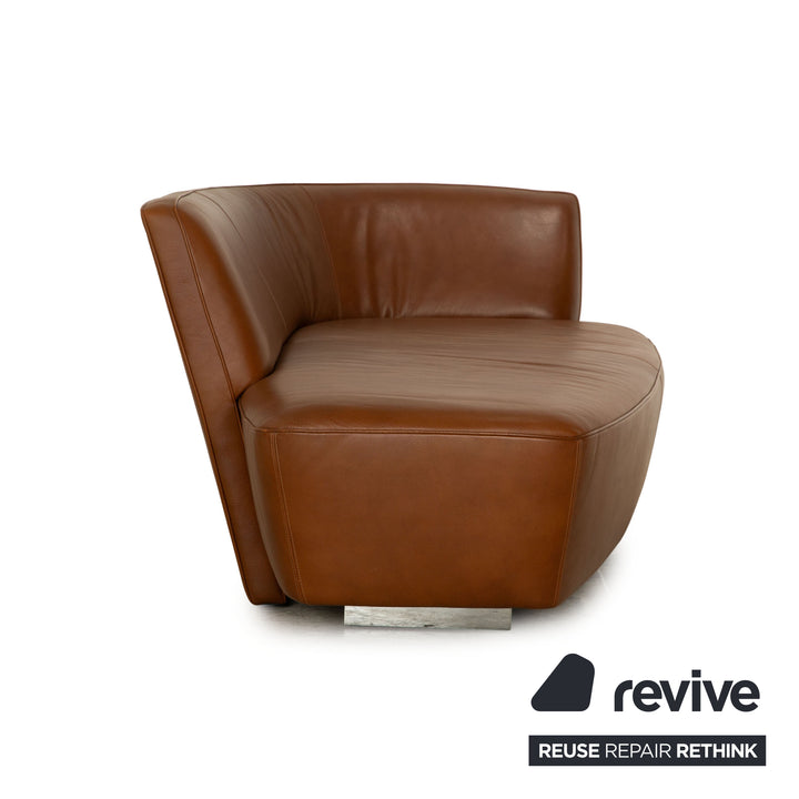 Walter Knoll Drift Leather Two Seater Brown Sofa Couch