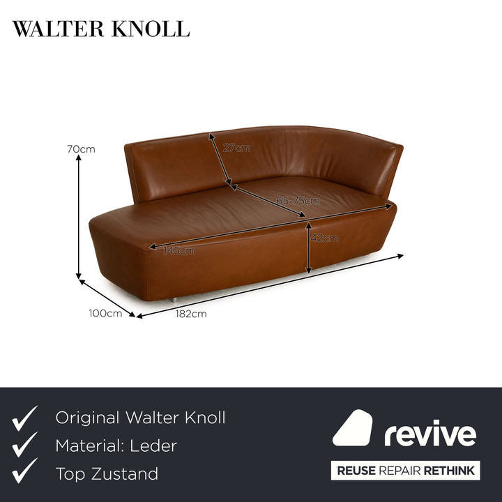 Walter Knoll Drift Leather Two Seater Brown Sofa Couch