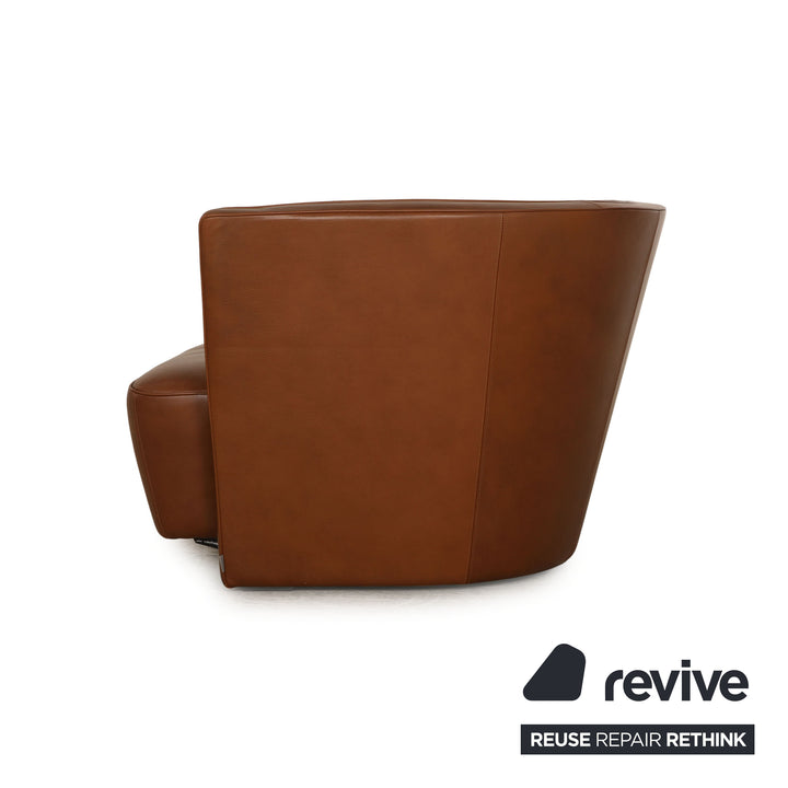 Walter Knoll Drift Leather Two Seater Brown Sofa Couch