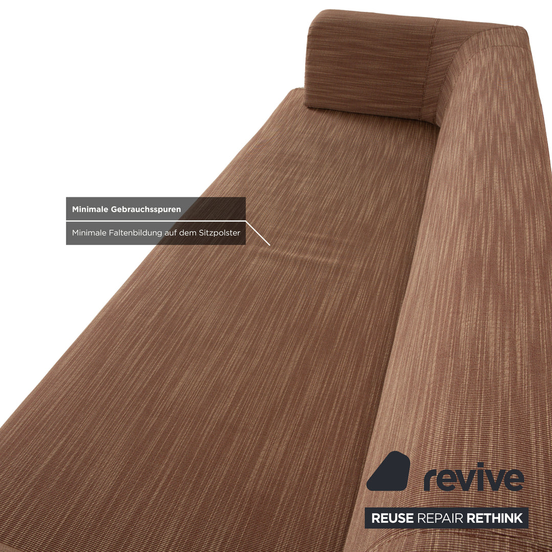 Walter Knoll Easy 480 fabric three-seater brown sofa couch manual function