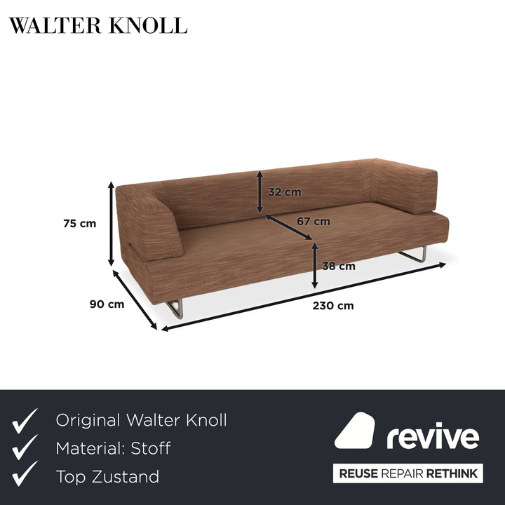 Walter Knoll Easy 480 fabric three-seater brown sofa couch manual function