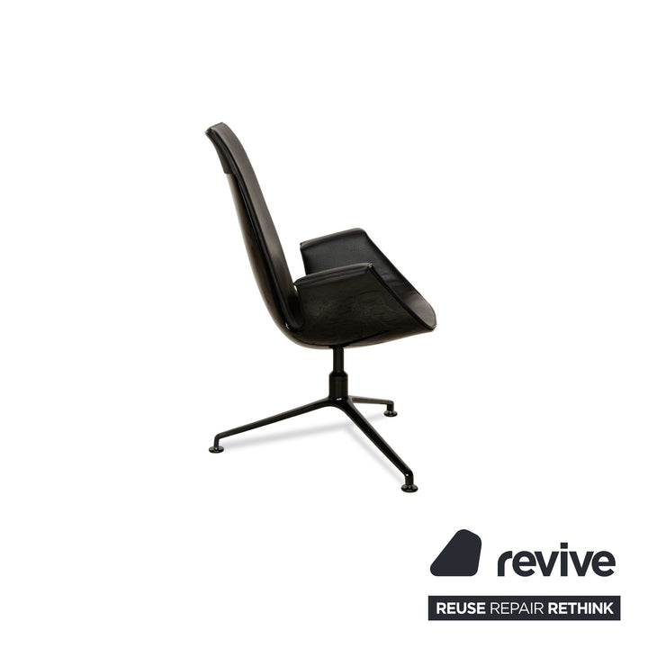 Walter Knoll FK Black Leather Armchair Black manual function