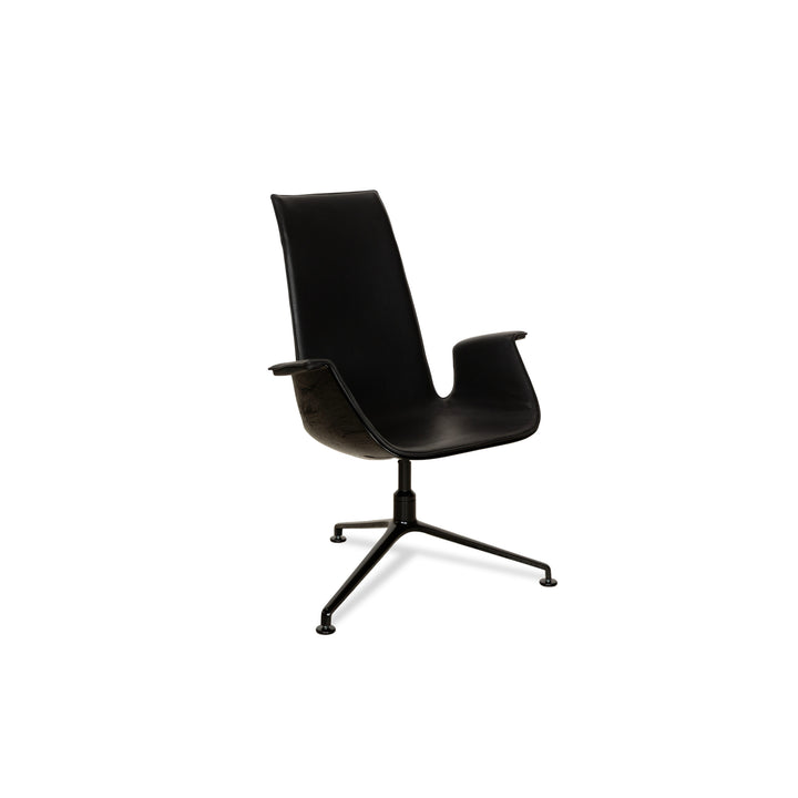 Walter Knoll FK Black Leather Armchair Black manual function