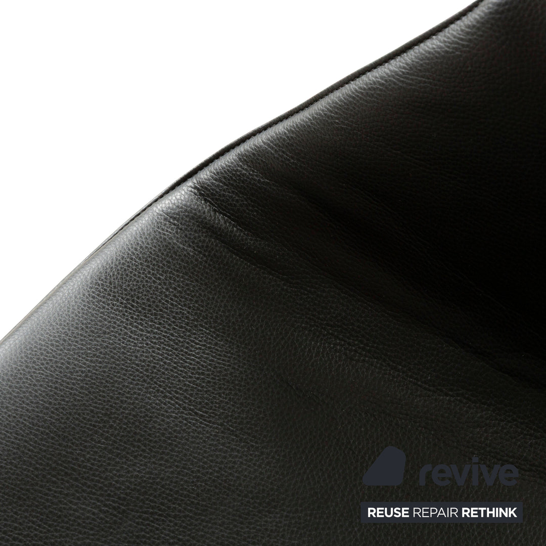 Fauteuil pivotant en cuir noir Walter Knoll FK
