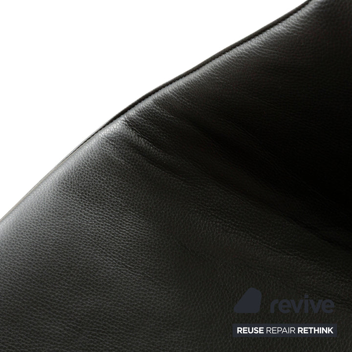 Fauteuil pivotant en cuir noir Walter Knoll FK
