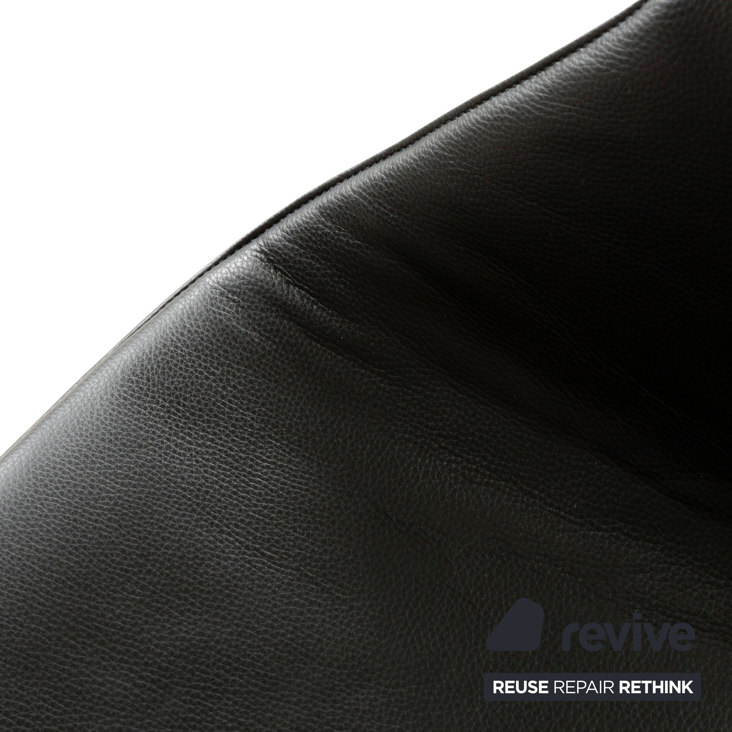 Walter Knoll FK Black Leder Sessel Schwarz Schalensessel Drehfunktion