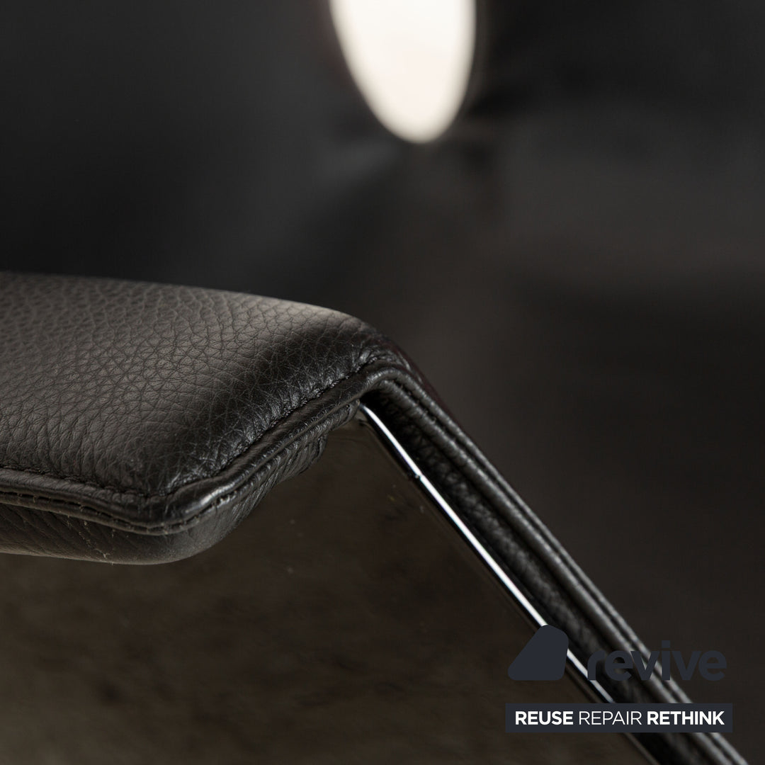 Walter Knoll FK Black Leather Armchair Black Shell Chair Swivel Function