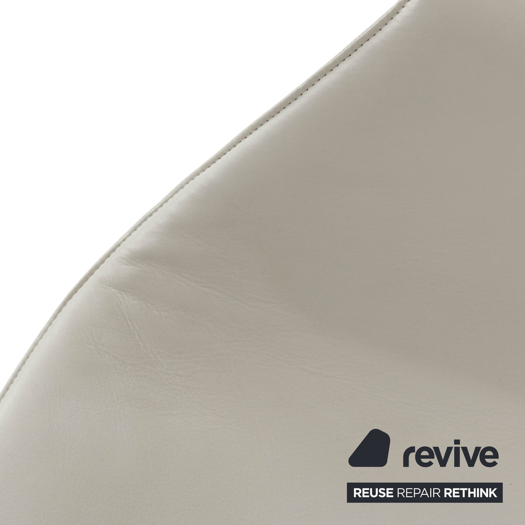 Walter Knoll FK White Leder Sessel Weiß Schalensessel Drehfunktion