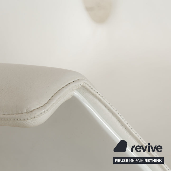 Walter Knoll FK White Leather Armchair White Shell Chair Swivel Function