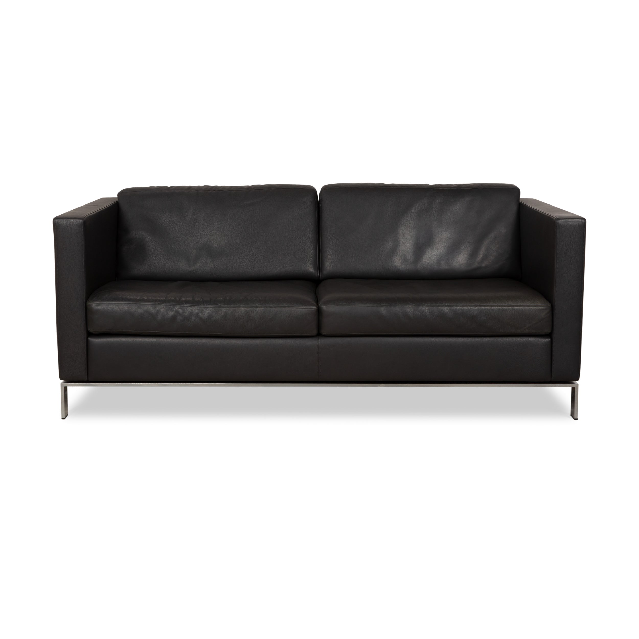 Walter Knoll Foster 500 Leather Three-Seater Dark Grey Anthracite Sofa Couch