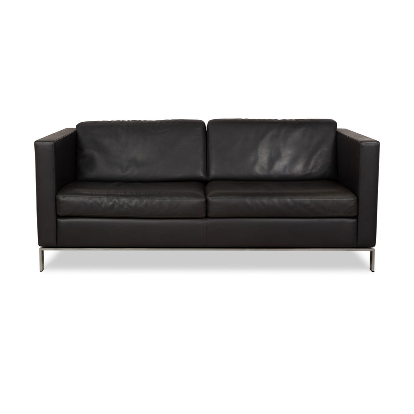 Walter Knoll Foster 500 Leather Three-Seater Dark Grey Anthracite Sofa Couch
