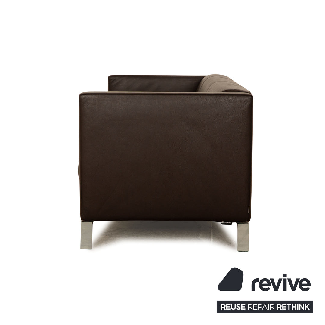 Walter Knoll Foster 501 Leather Three Seater Brown Sofa