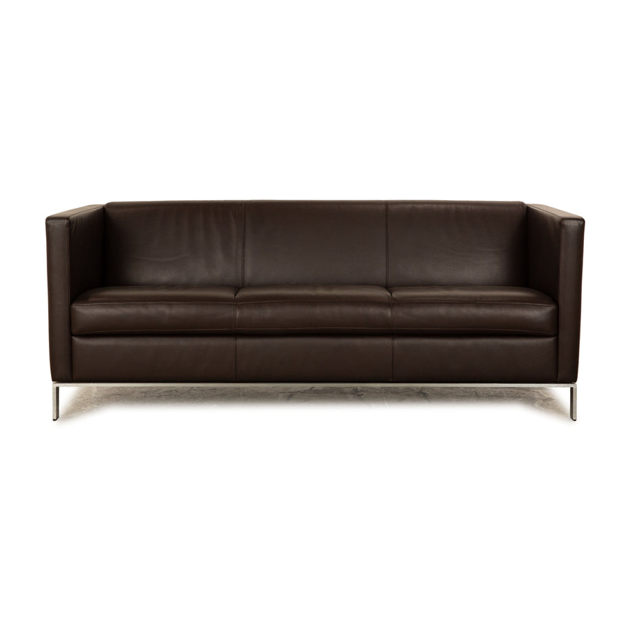 Walter Knoll Foster 501 Leather Three Seater Brown Sofa