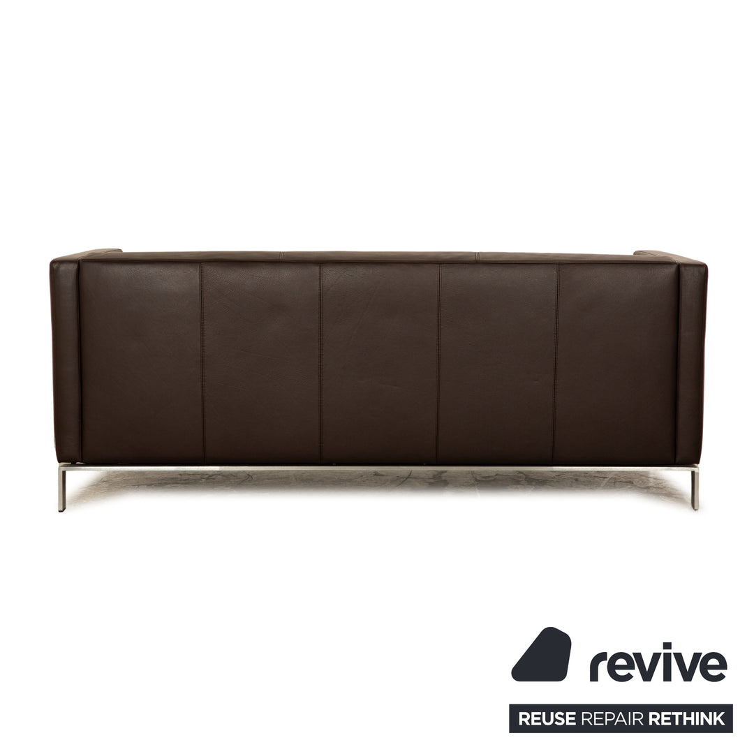 Walter Knoll Foster 501 Leather Three Seater Brown Sofa