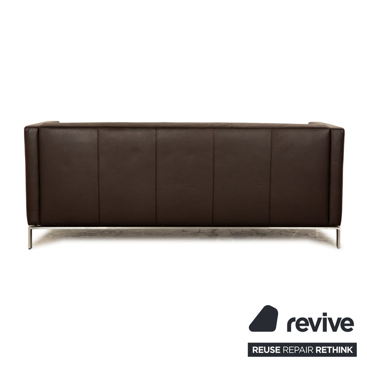 Walter Knoll Foster 501 Leather Three Seater Brown Sofa