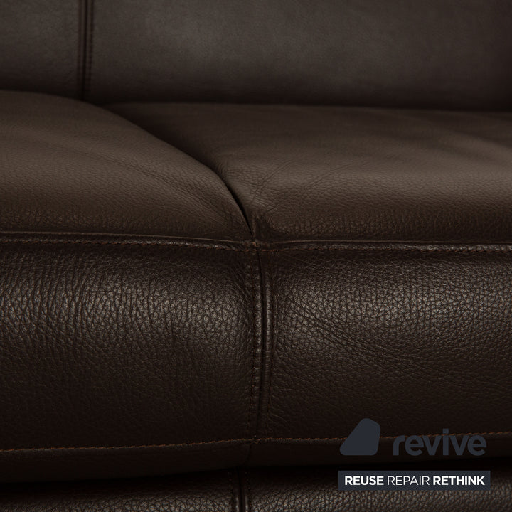 Walter Knoll Foster 501 Leather Three Seater Brown Sofa