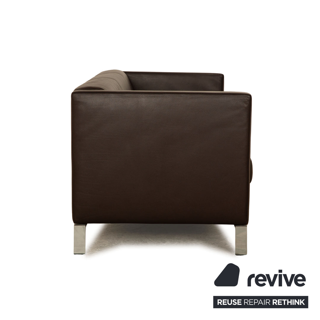 Walter Knoll Foster 501 Leather Three Seater Brown Sofa