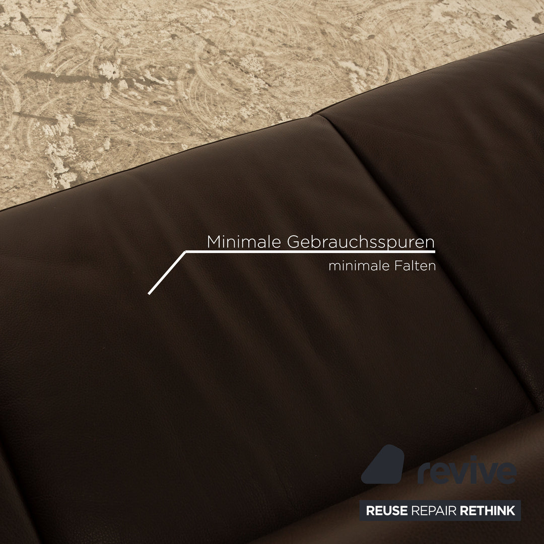 Walter Knoll Foster 501 Leather Three Seater Brown Sofa