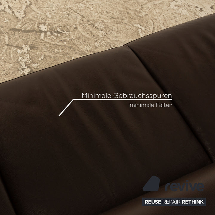 Walter Knoll Foster 501 Leather Three Seater Brown Sofa