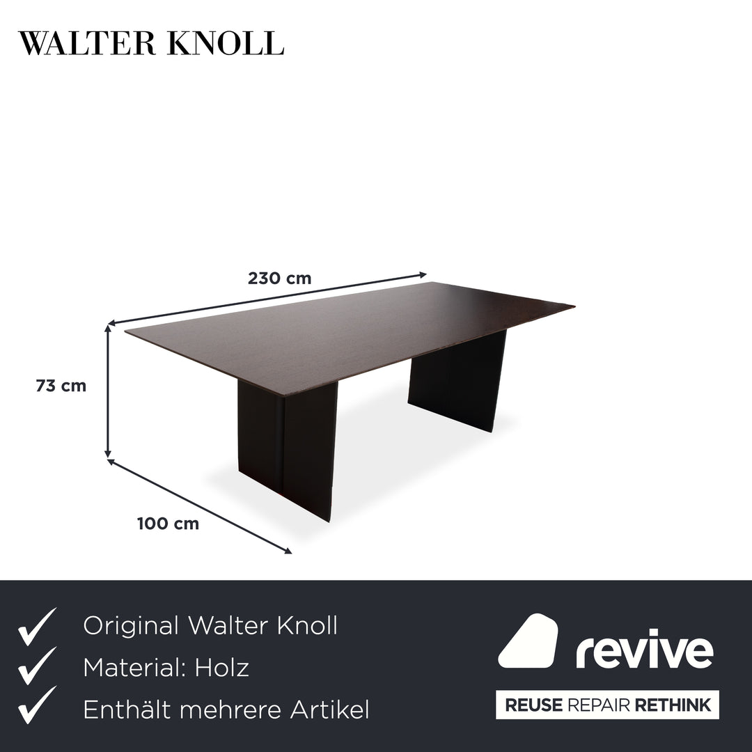 Walter Knoll Garnitur Scala Esstisch Together Sitzbank Jason 3x Stuhl Leder Holz Braun Schwarz