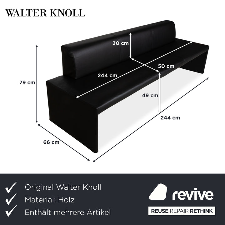 Walter Knoll Garnitur Scala Esstisch Together Sitzbank Jason 3x Stuhl Leder Holz Braun Schwarz