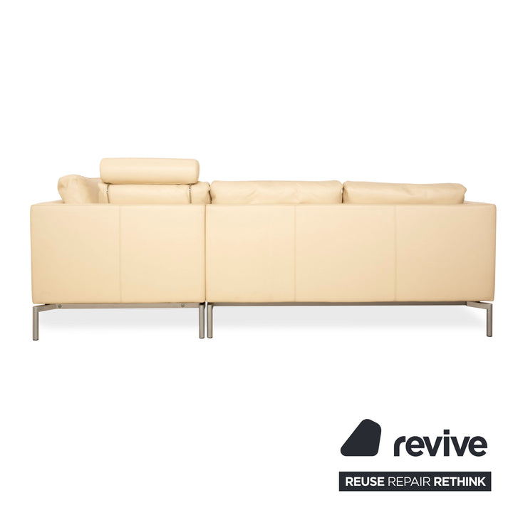 Walter Knoll Good Time Canapé d'angle en cuir Beige Crème Canapé