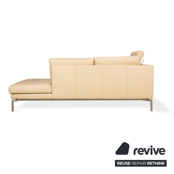 Walter Knoll Good Time Canapé d'angle en cuir Beige Crème Canapé
