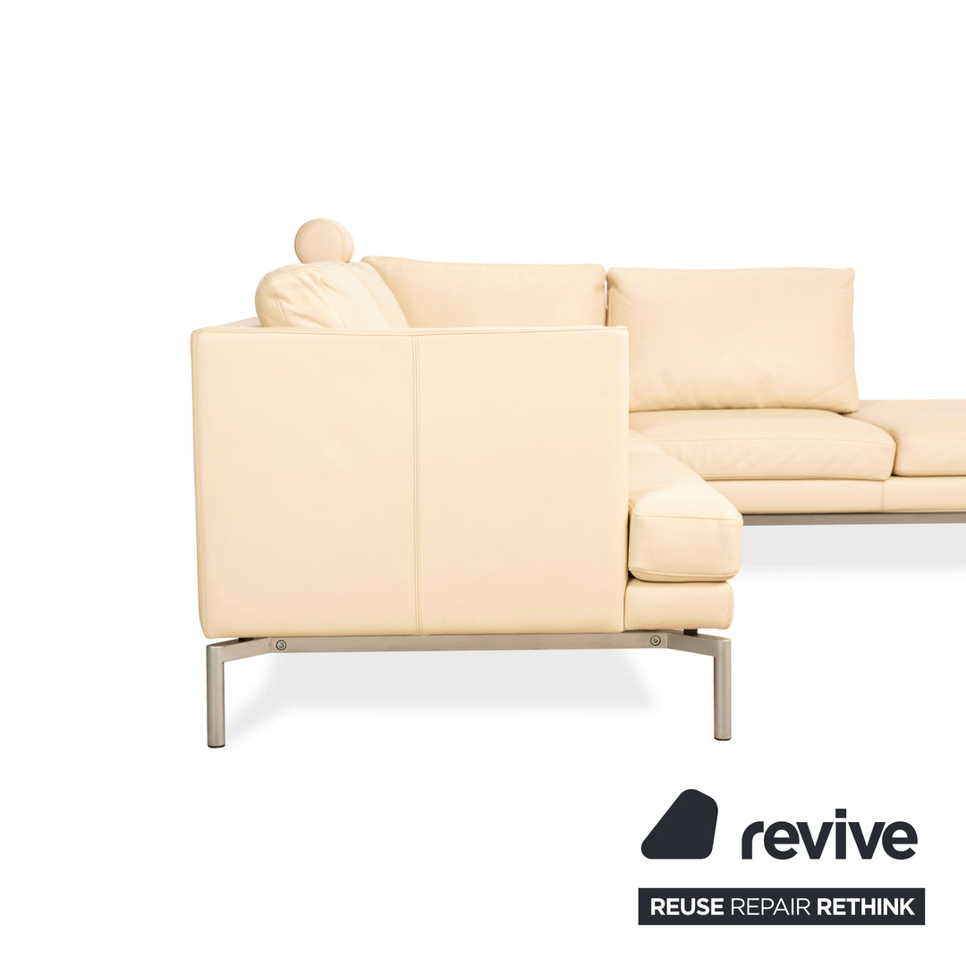 Walter Knoll Good Time Canapé d'angle en cuir Beige Crème Canapé