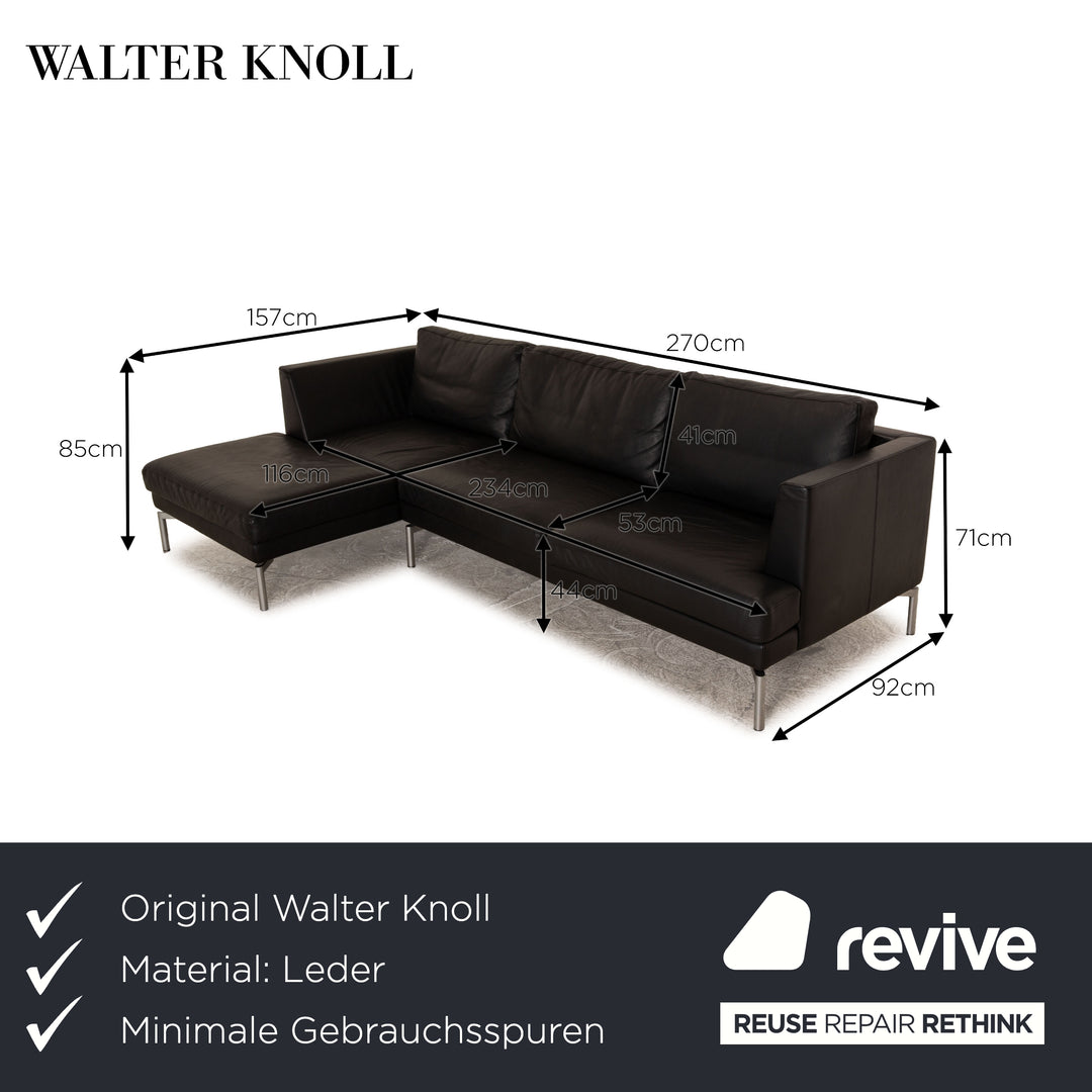 Walter Knoll Good Time Leder Ecksofa Schwarz Sofa Couch